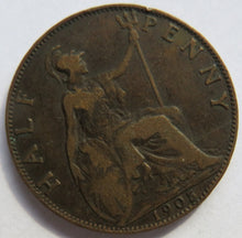 Load image into Gallery viewer, 1905 King Edward VII Halfpenny Coin - Great Britain
