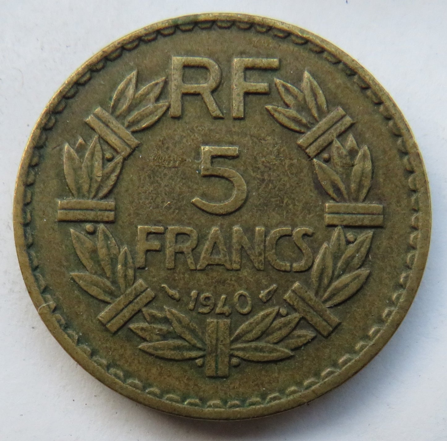 1940 France 5 Francs Coin