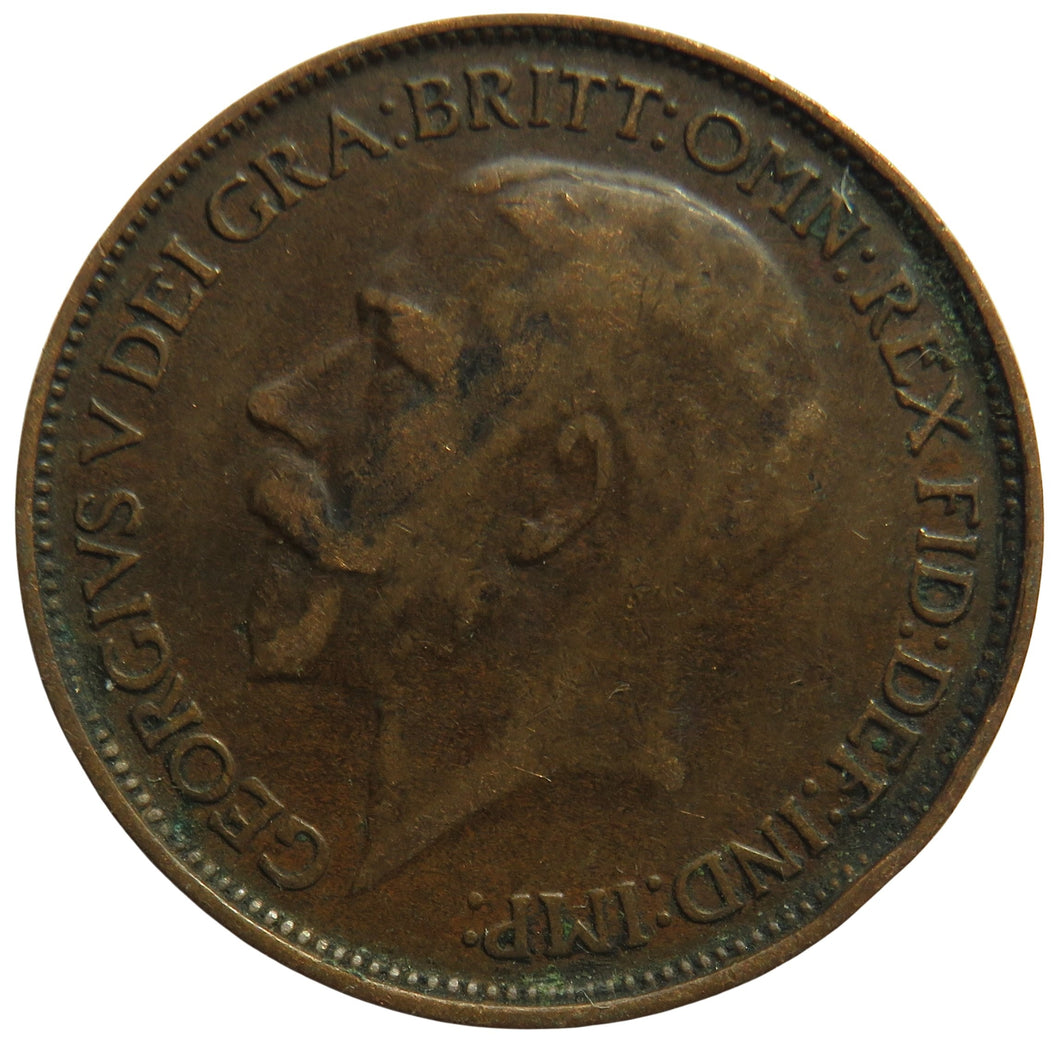 1924 King George V Halfpenny Coin - Great Britain