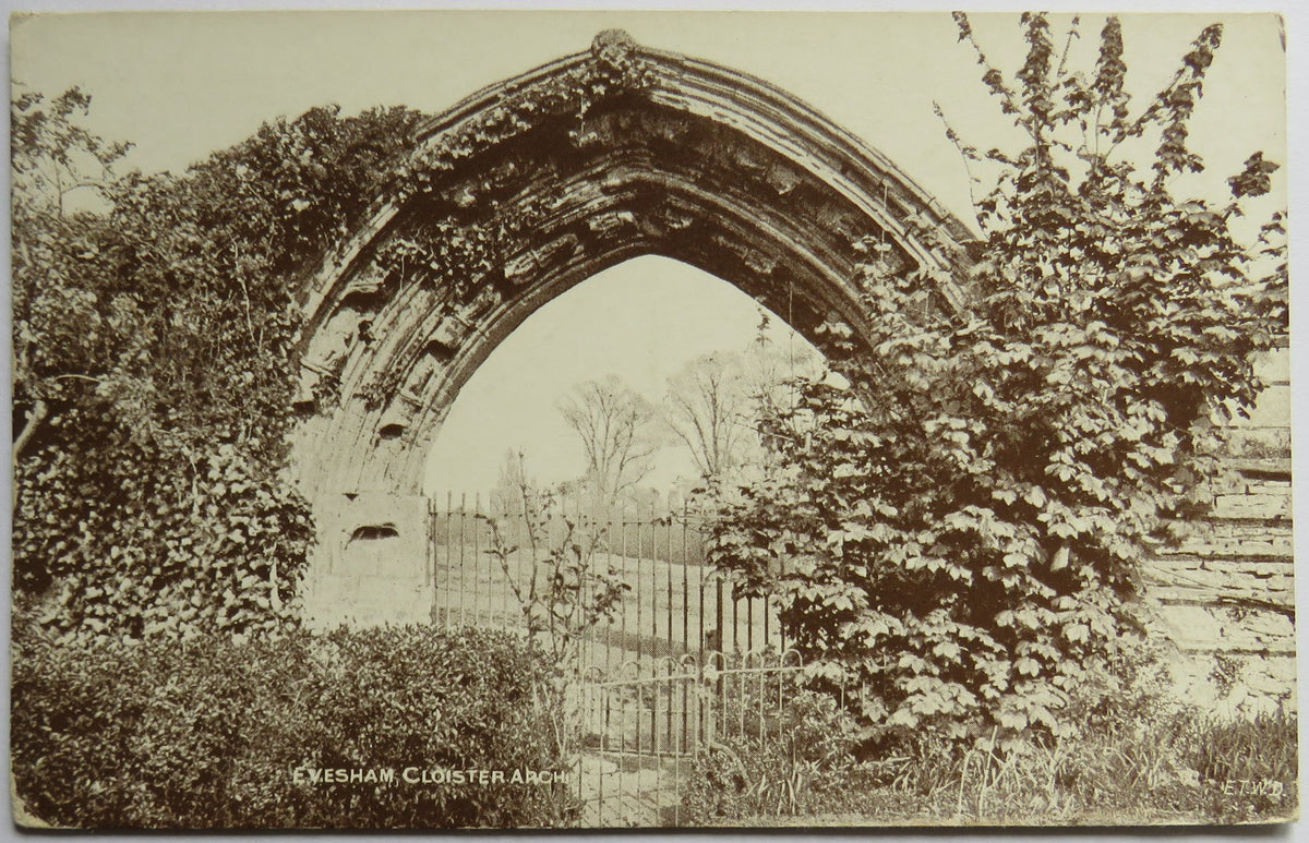 Vintage Postcard of Evesham, Cloister Arch