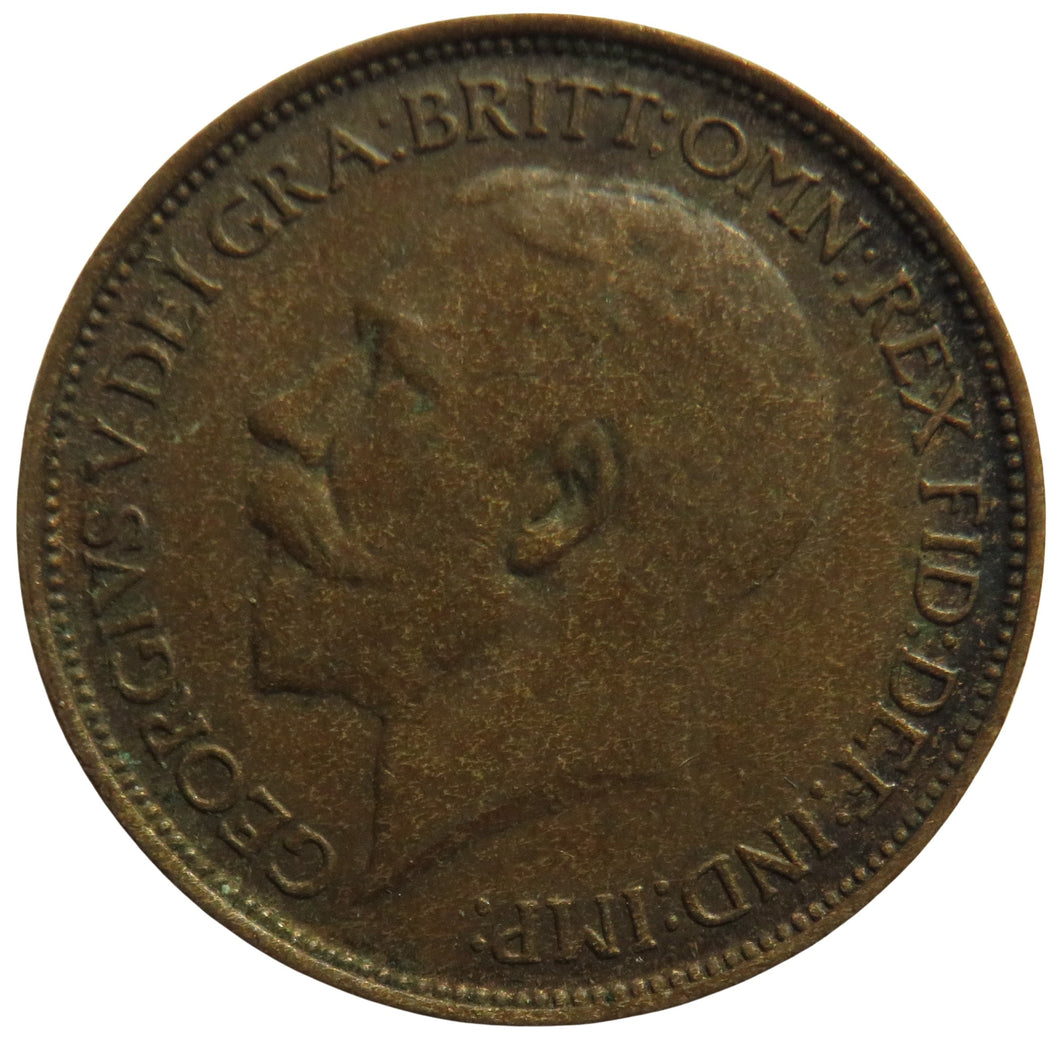 1919 King George V Halfpenny Coin - Great Britain