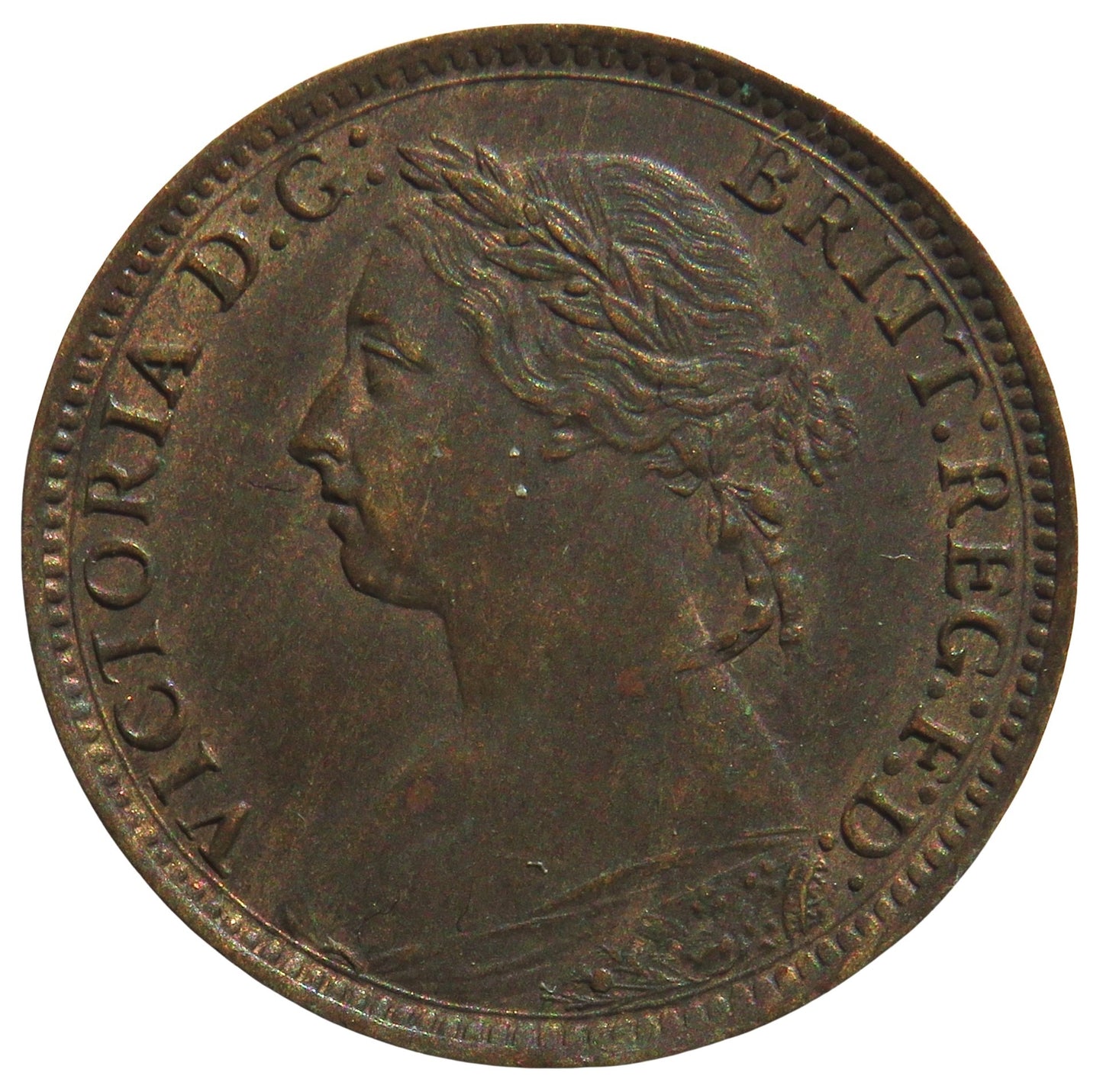 1886 Queen Victoria Farthing Coin - Great Britain