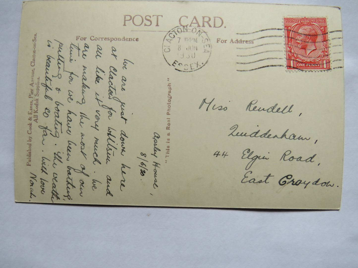Vintage Postcard of Flatford "Constable Country" 1930