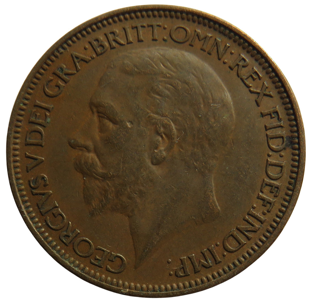 1927 King George V Halfpenny Coin - Great Britain