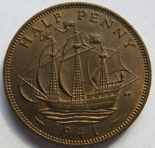 Load image into Gallery viewer, 1941 King George VI Halfpenny Coin In High Grade - Great Britain
