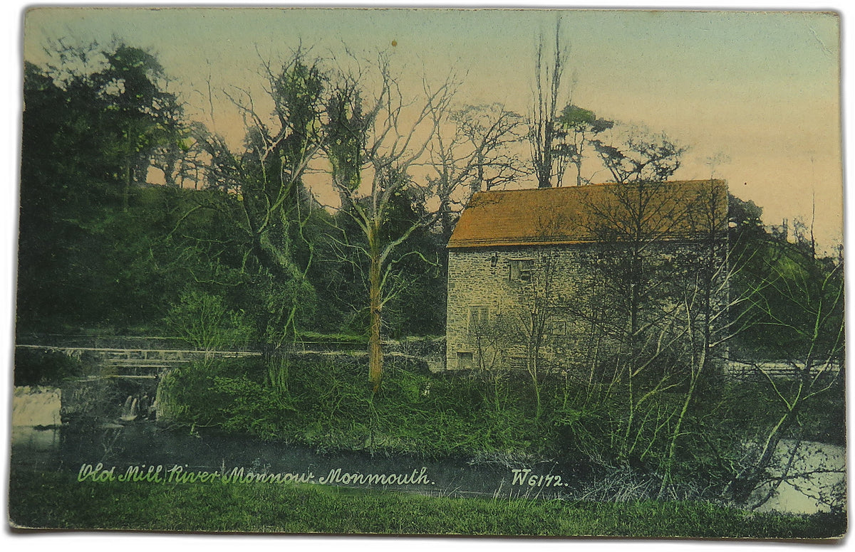 Vintage Postcard of Old Mill, River Monnow, Monmouth, The Wyndham Series, 1905