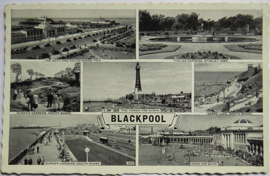 Vintage Postcard of Blackpool 1960