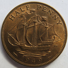 Load image into Gallery viewer, 1949 King George VI Halfpenny Coin In High Grade - Great Britain
