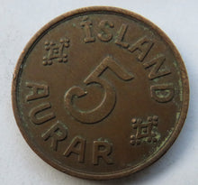 Load image into Gallery viewer, 1940 Iceland 5 Aurar Coin
