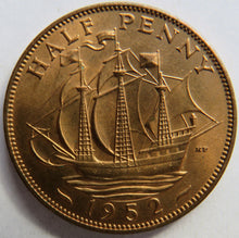 Load image into Gallery viewer, 1952 King George VI Halfpenny Coin In High Grade - Great Britain
