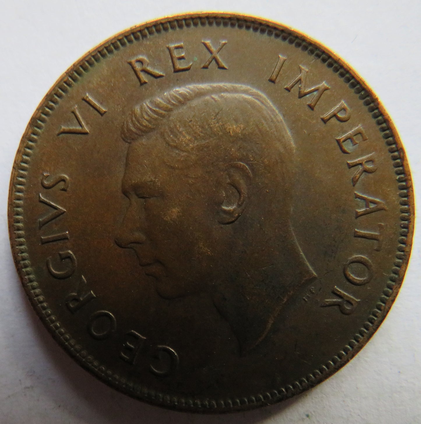 1941 King George VI South Africa One Penny Coin