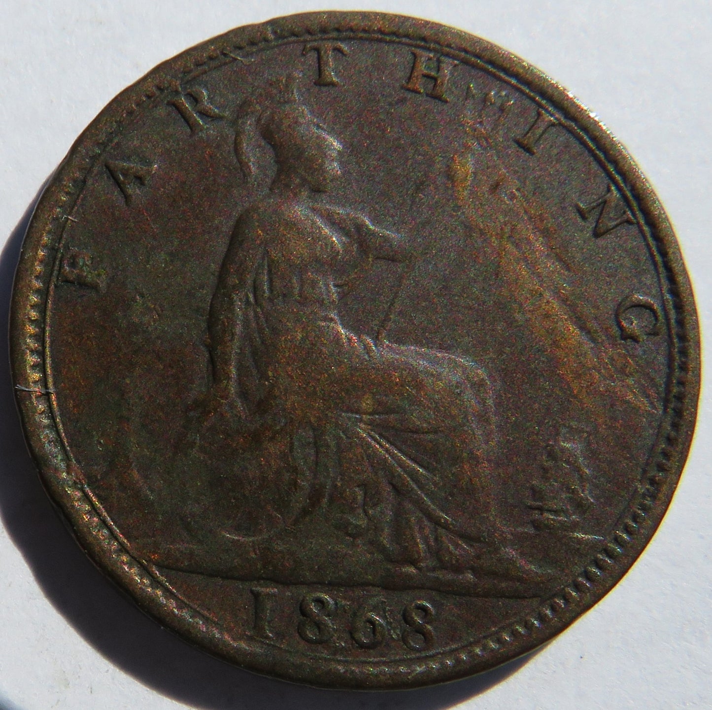 1868 Queen Victoria Farthing Coin - Great Britain