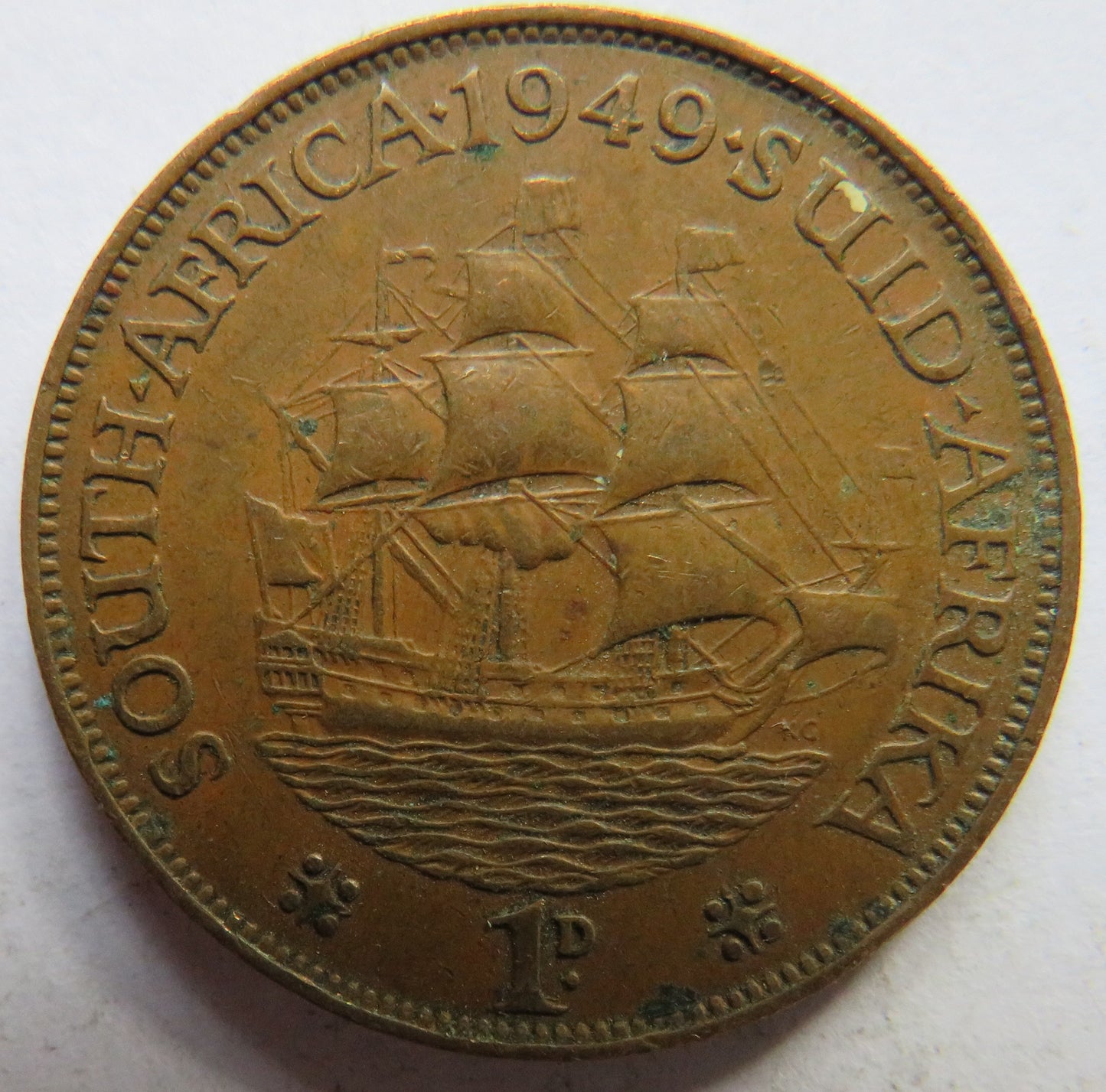 1949 King George VI South Africa One Penny Coin