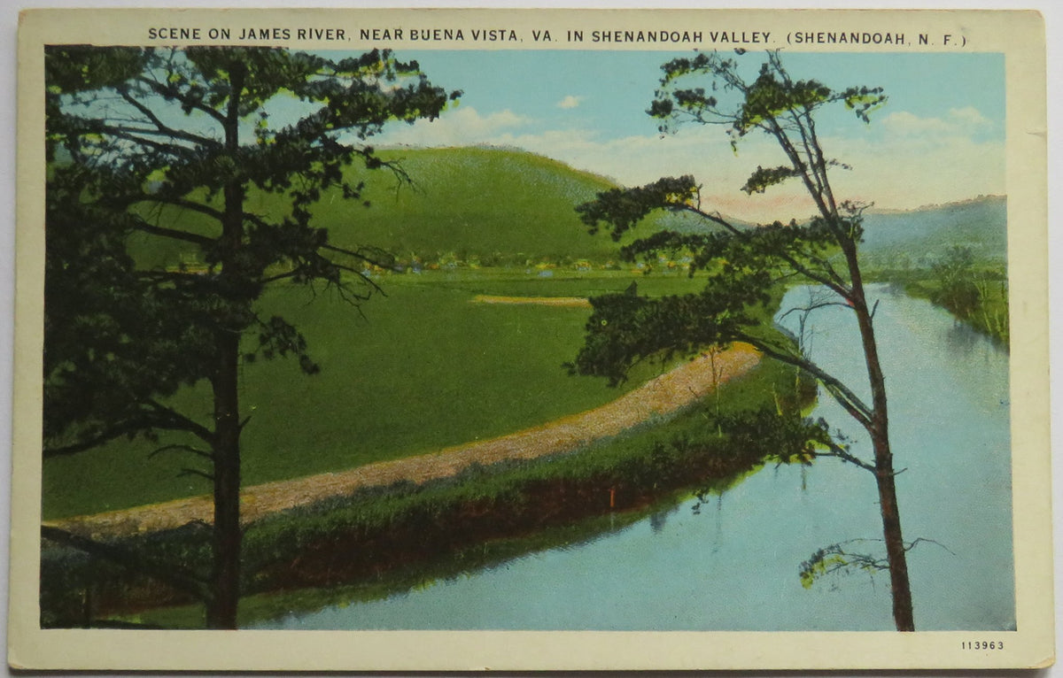 Vintage Postcard of Scene On James River, Near Buena Vista, VA, In Shenandoah Valley (Shenandoah N. F)
