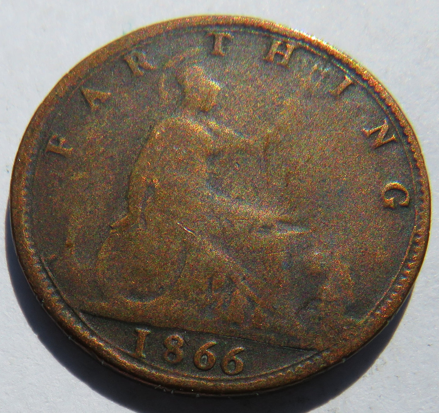 1866 Queen Victoria Farthing Coin - Great Britain