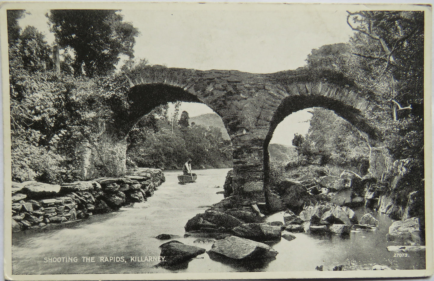 Vintage Postcard of Shooting The Rapids, Killarney