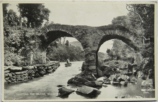 Vintage Postcard of Shooting The Rapids, Killarney