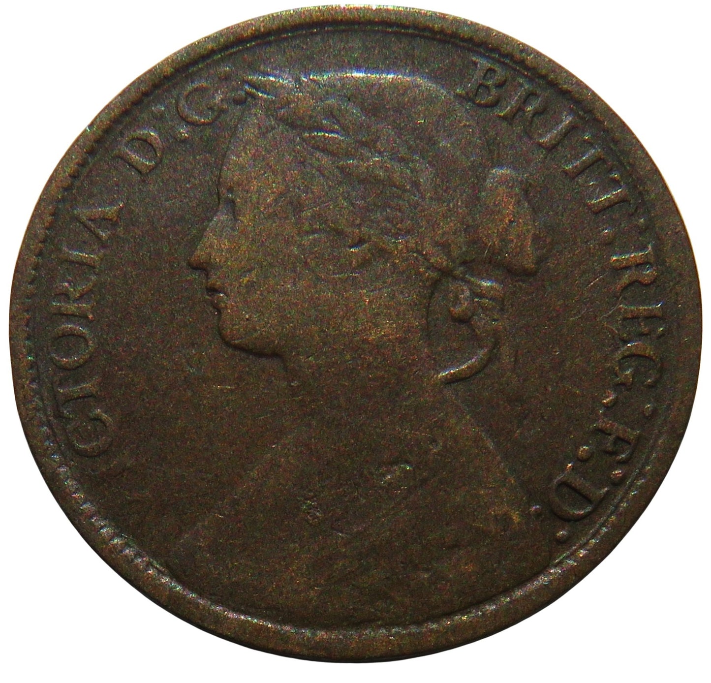 1860 Queen Victoria Farthing Coin - Great Britain