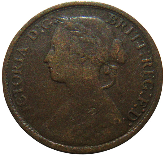 1860 Queen Victoria Farthing Coin - Great Britain