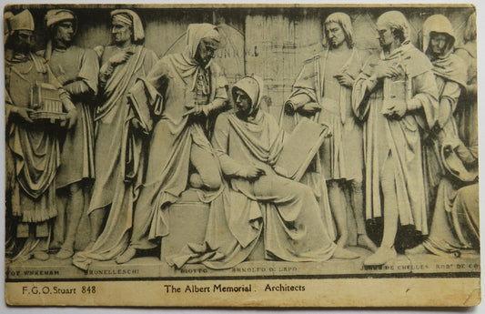 Vintage Postcard of The Albert Memorial, Architects, F. G. O. Stuart 848 image 1