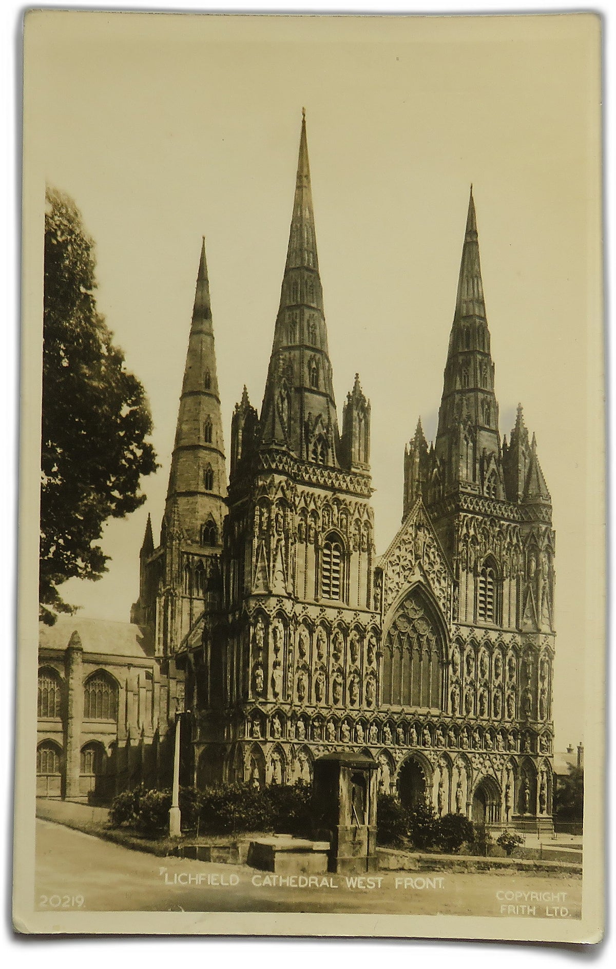 Vintage Postcard of Lichfield Cathedral, West Front, Frith's Series