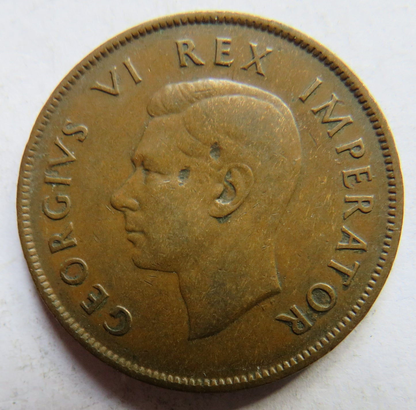 1939 King George VI South Africa One Penny Coin