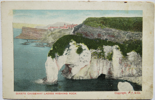 Vintage Postcard of Giants Causeway Ladies Wishing Rock
