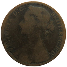 Load image into Gallery viewer, 1876-H Queen Victoria Bun Head One Penny Coin Great Britain
