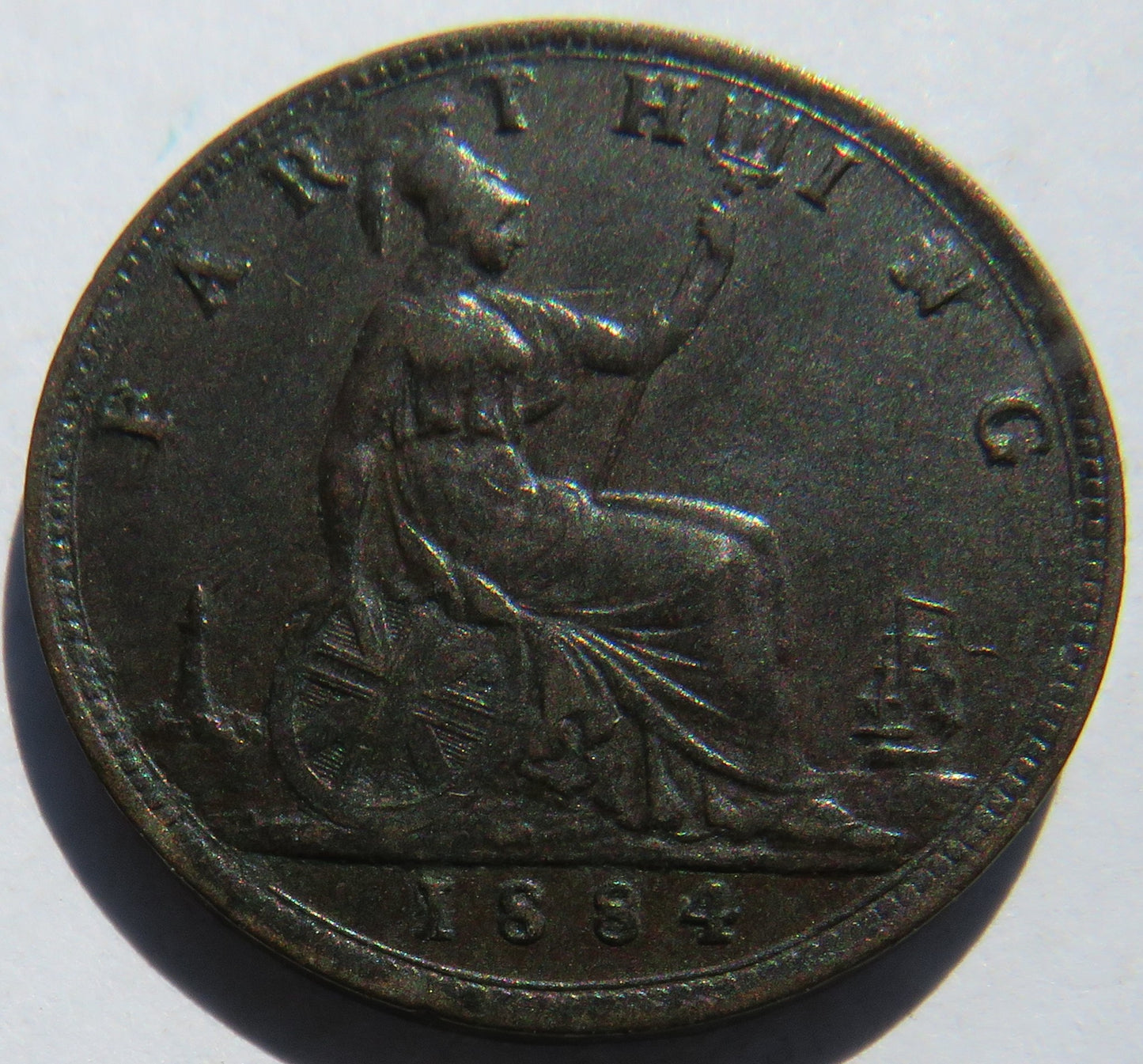 1884 Queen Victoria Farthing Coin - Great Britain