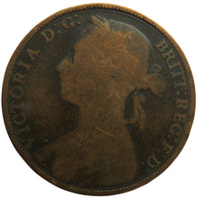 Load image into Gallery viewer, 1882-H Queen Victoria Bun Head One Penny Coin Great Britain
