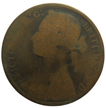 Load image into Gallery viewer, 1875 Queen Victoria Bun Head One Penny Coin Great Britain
