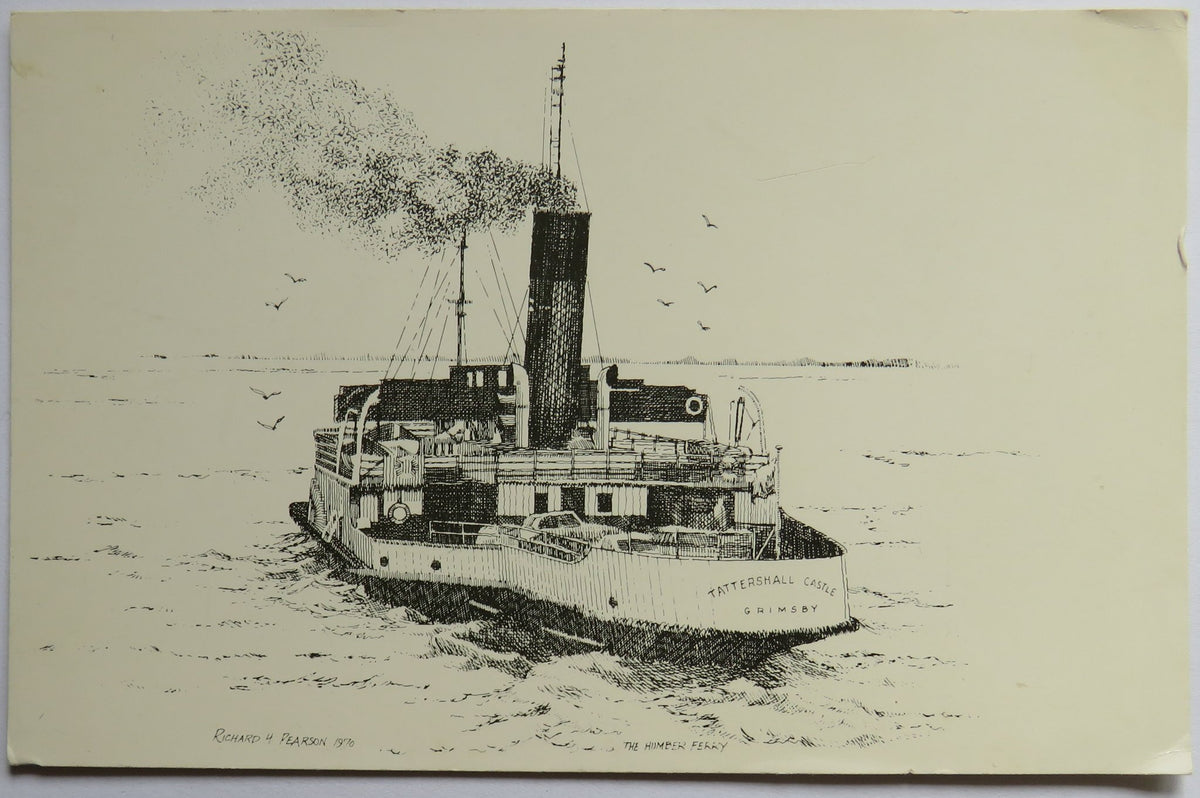 Vintage Postcard of The Humber Ferry, Tattershall Castle, Grimsby, Richard H. Pearson
