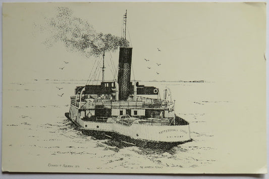 Vintage Postcard of The Humber Ferry, Tattershall Castle, Grimsby, Richard H. Pearson