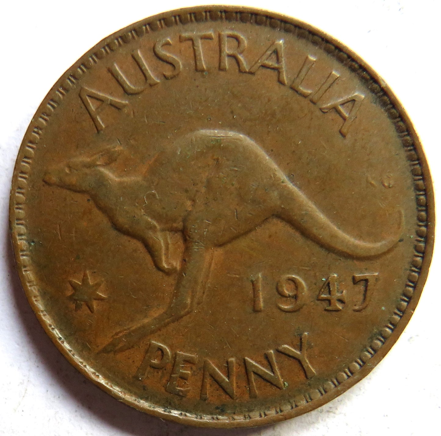 1947 King George VI Australia One Penny Coin