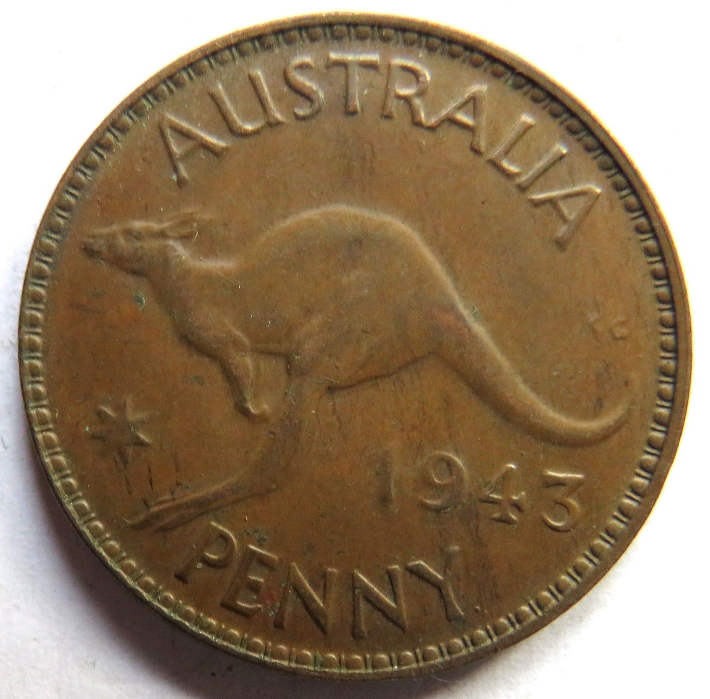 1943 King George VI Australia One Penny Coin