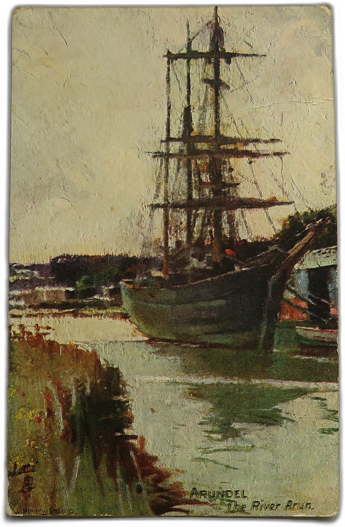 Vintage Postcard of Arundel, The River Arun, Tuck's Postcard