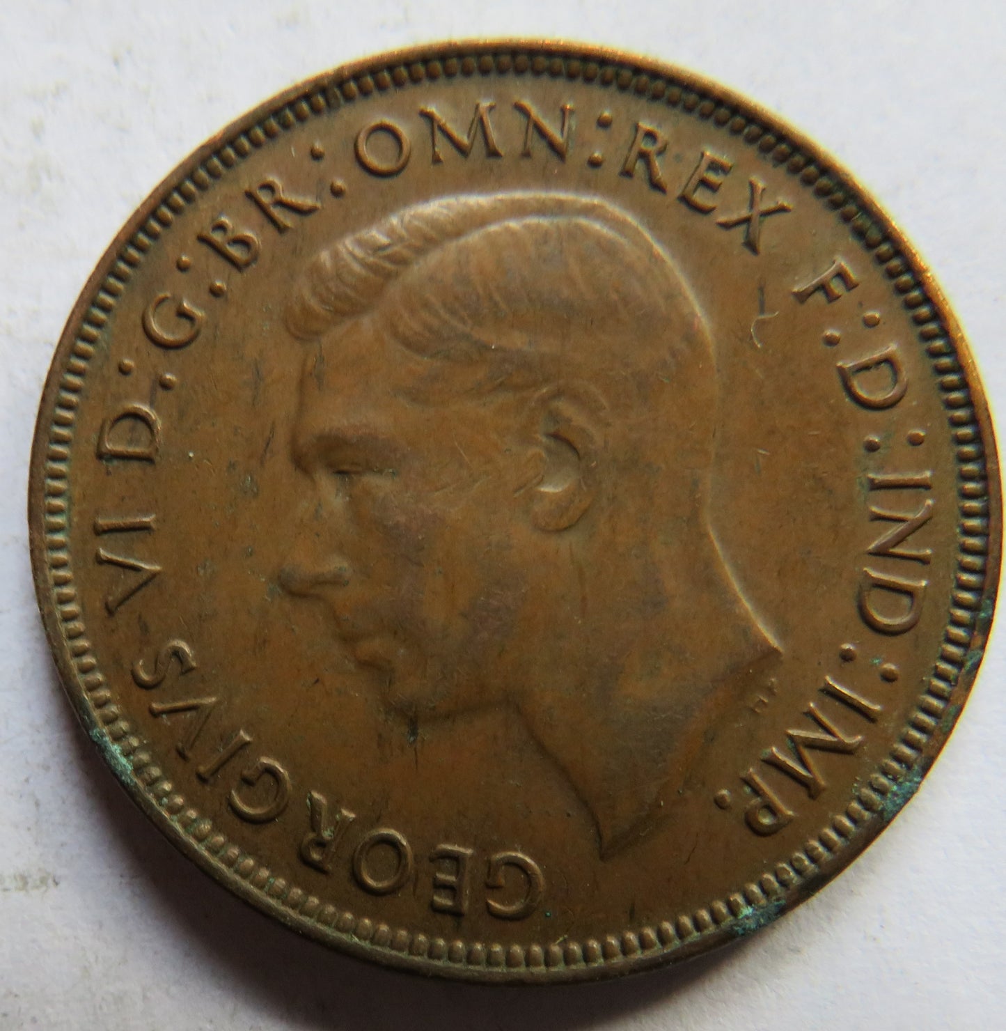 1943 King George VI Australia One Penny Coin