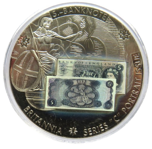 Large Commemorative Coin £5 Banknote Britannia Series C
