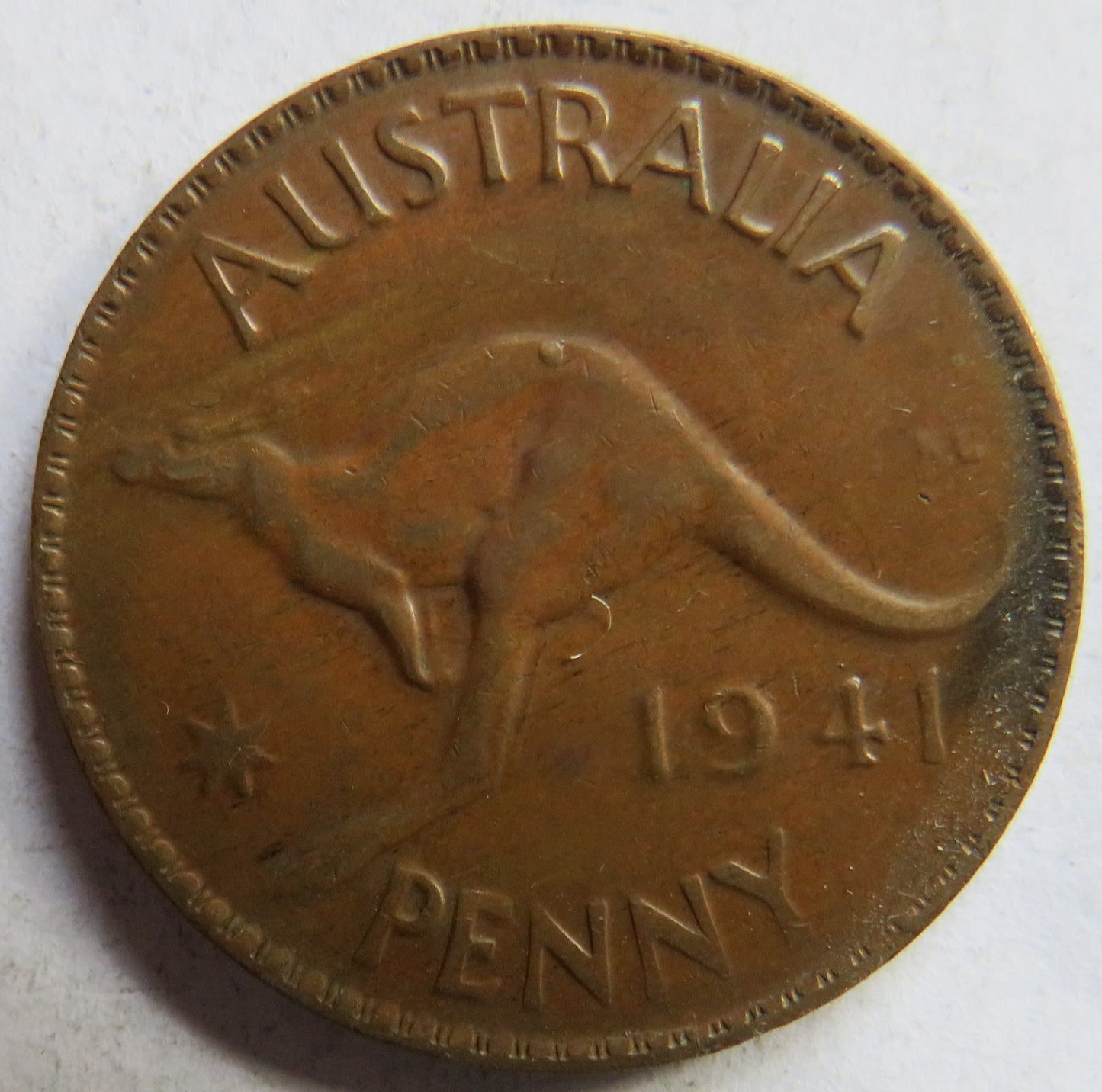 1941 King George VI Australia One Penny Coin