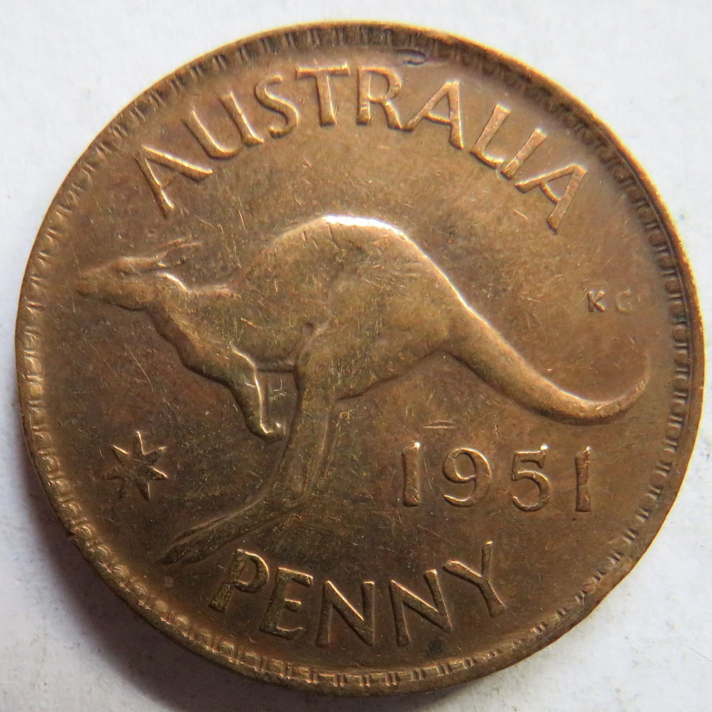1951 King George VI Australia One Penny Coin
