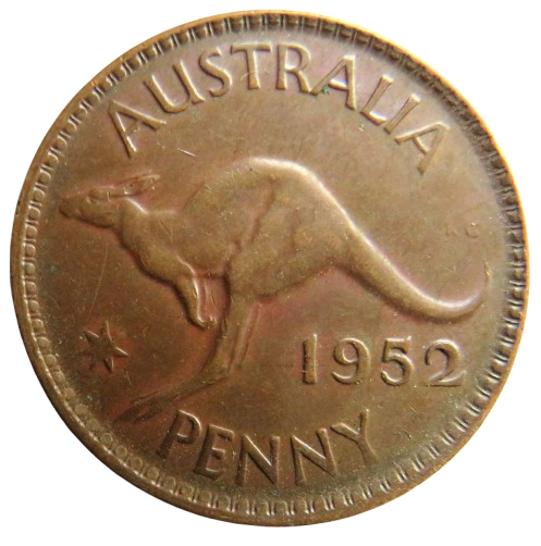 1952 King George VI Australia One Penny Coin