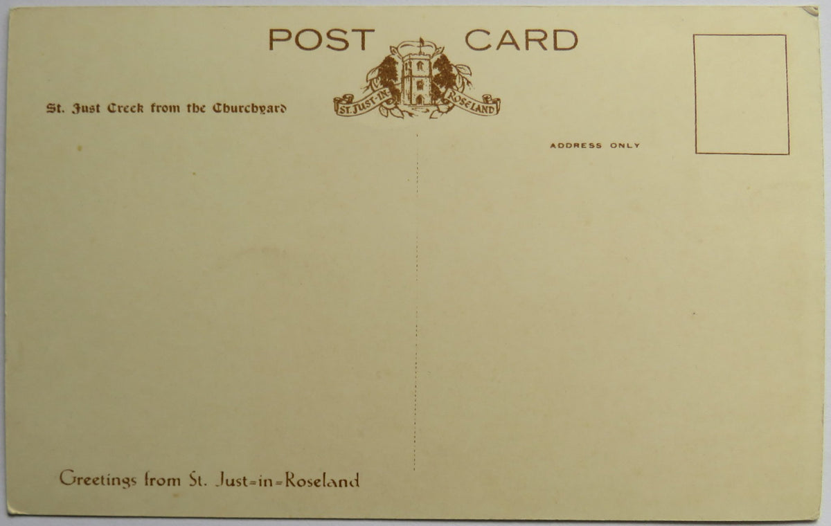 Vintage Postcard of View From Churchyard, St. Just-In-Roseland