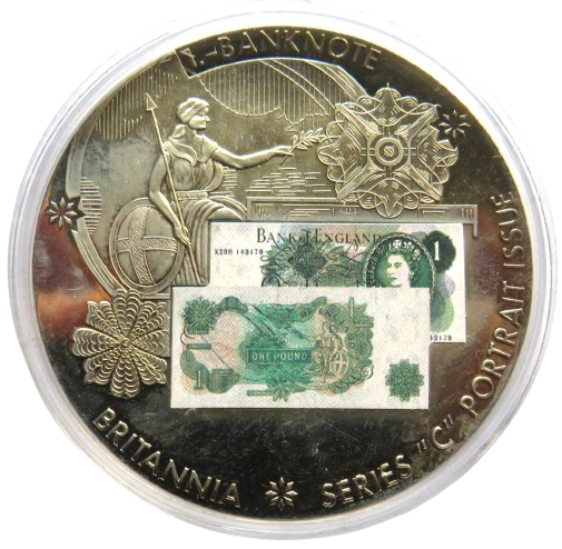 Large Commemorative Coin £1 Banknote Britannia Series C