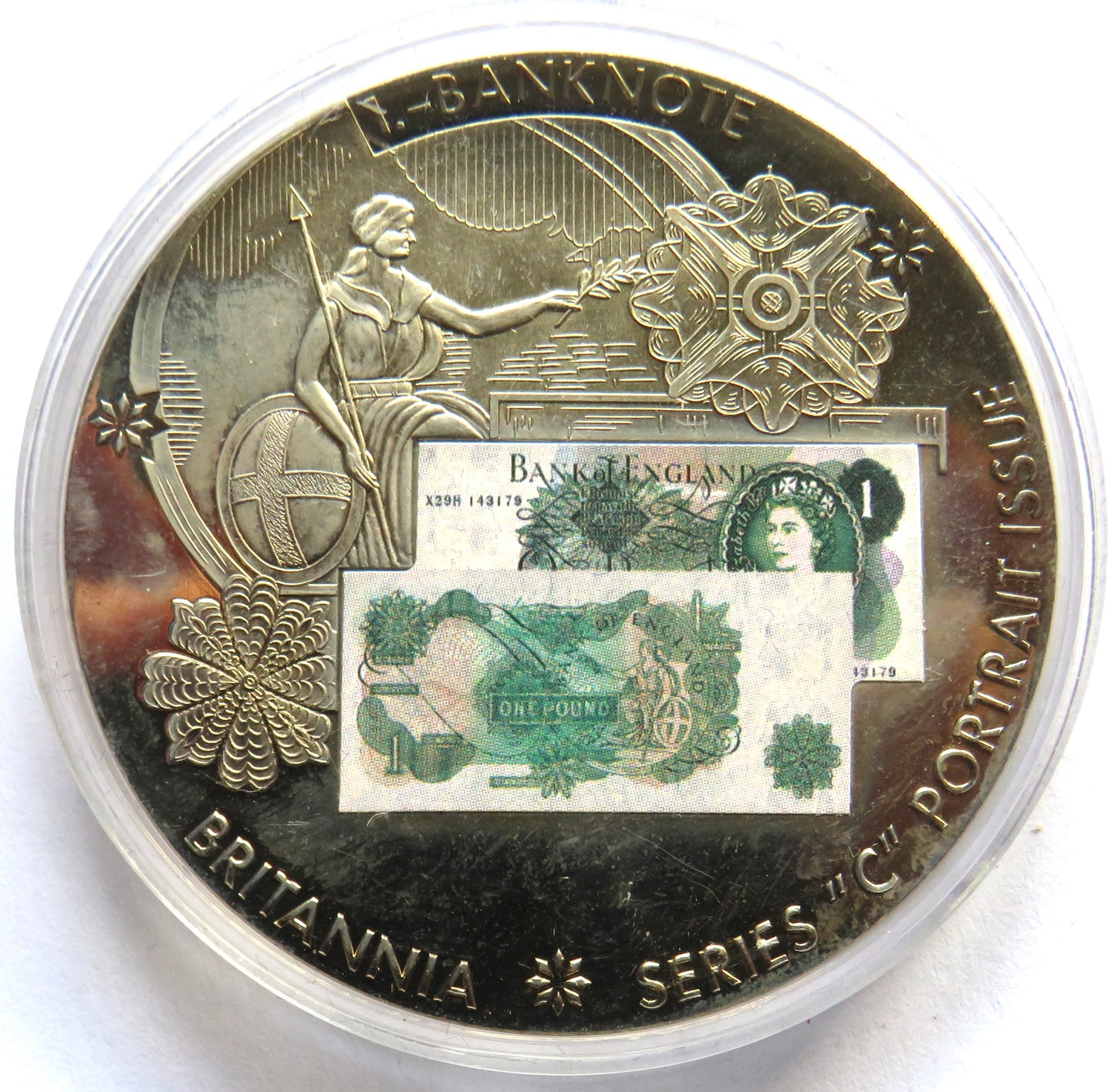 Large Commemorative Coin £1 Banknote Britannia Series C