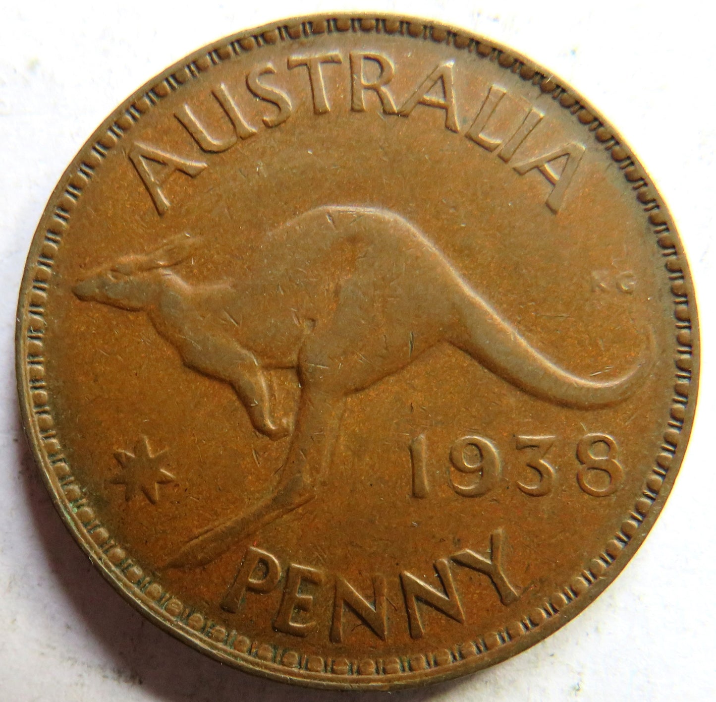 1938 King George VI Australia One Penny Coin