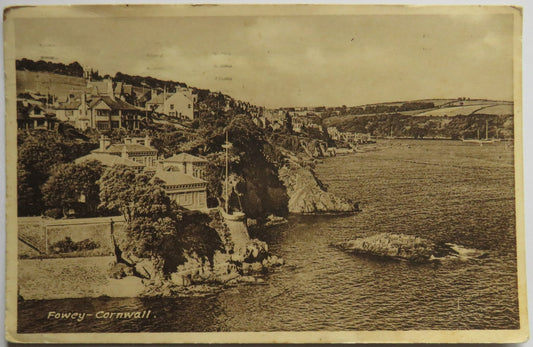 Vintage Postcard of Fowey - Cornwall, 1955