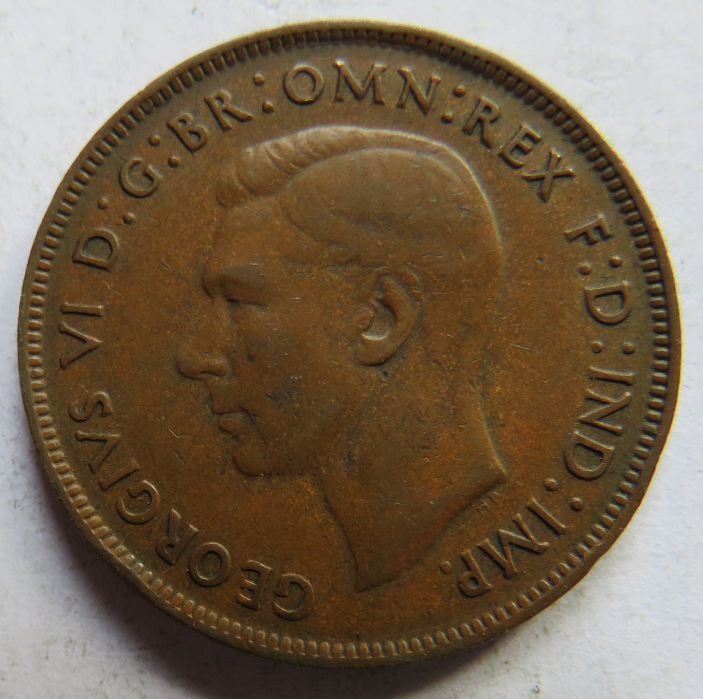 1938 King George VI Australia One Penny Coin