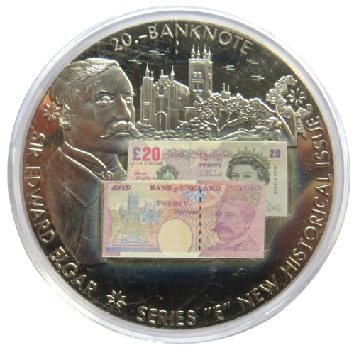 Large Commemorative Coin £20 Banknote Sir Edward Elgar Series E