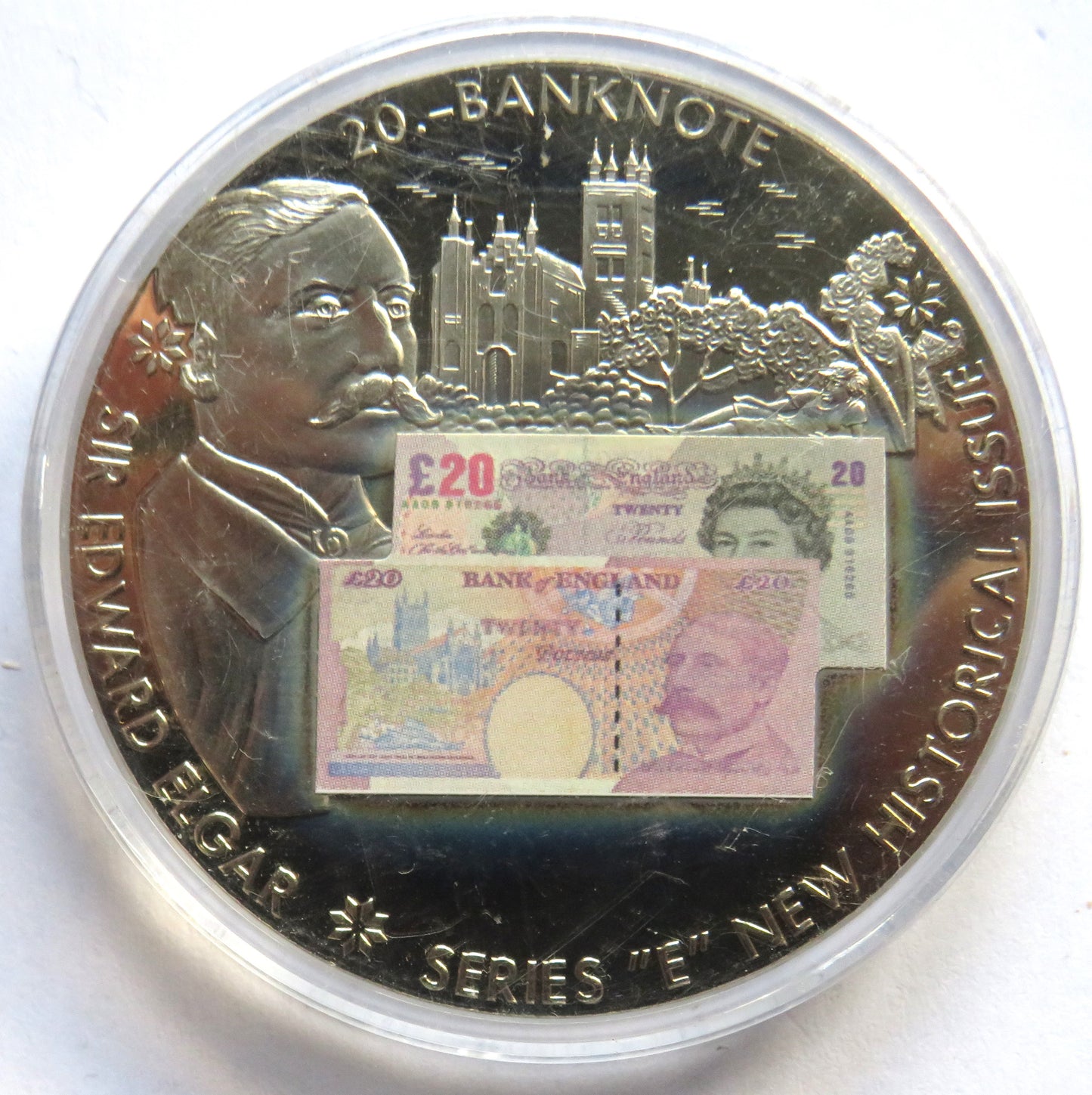 Large Commemorative Coin £20 Banknote Sir Edward Elgar Series E