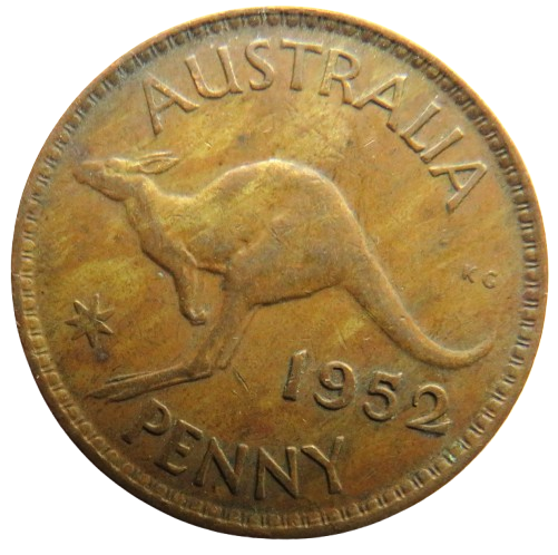 1952 King George VI Australia One Penny Coin